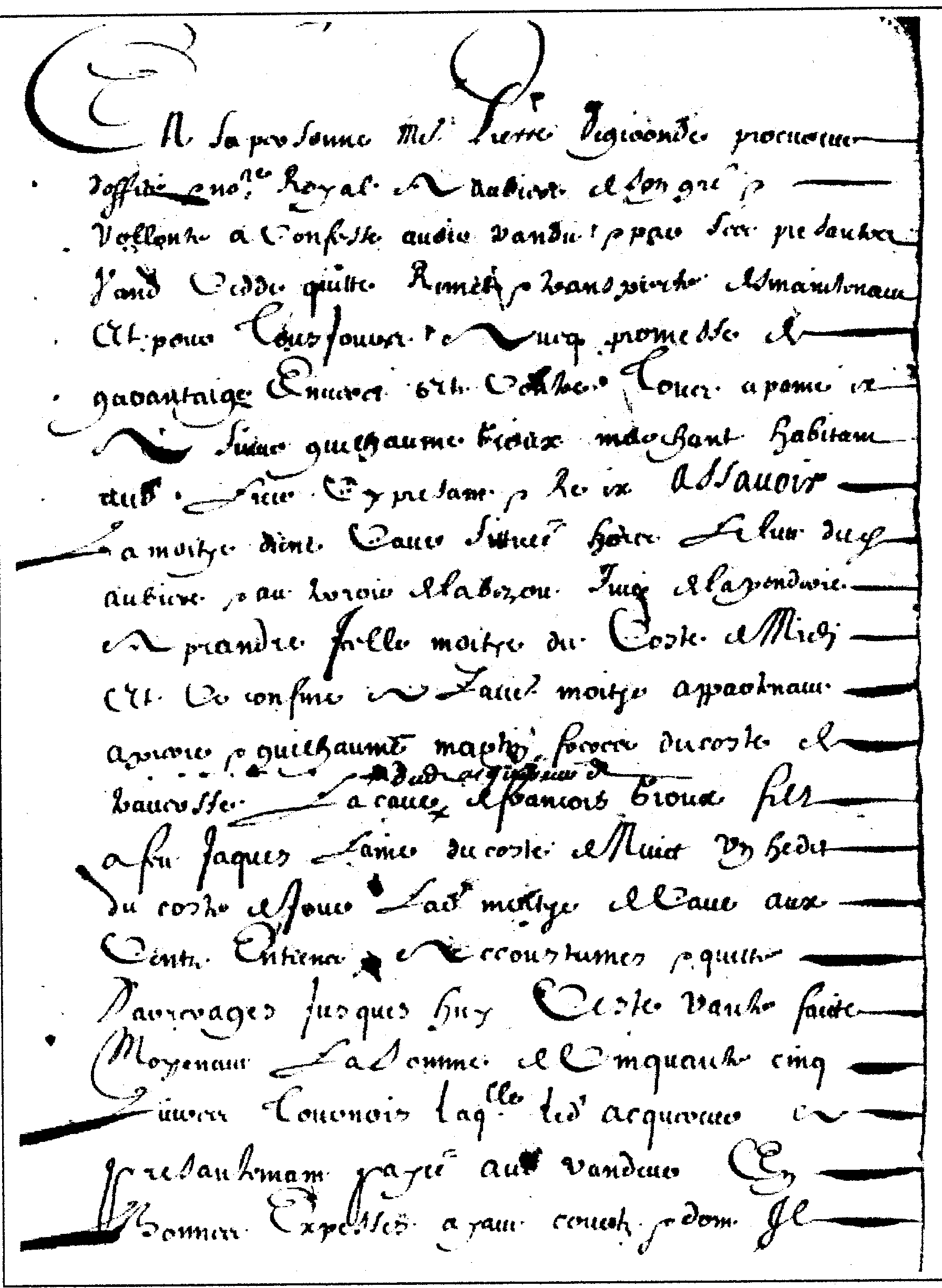 Page 1 de l'acte de vente de 1648
